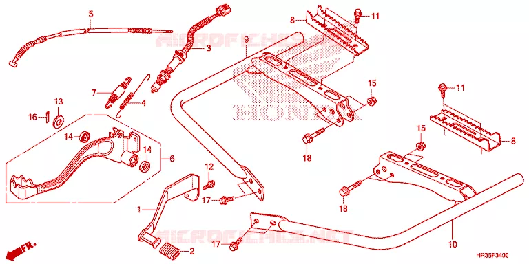 PEDALE - REPOSE PIED Honda ATV 420 FOURTRAX 2014  TRX420FM1E