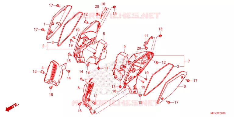OUIES DE RADIATEUR Honda MOTO 650 CB 2023  CB650RAP