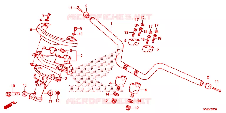 GUIDON - CARENAGE Honda SCOOTER 125 PCX 2015  WW125F