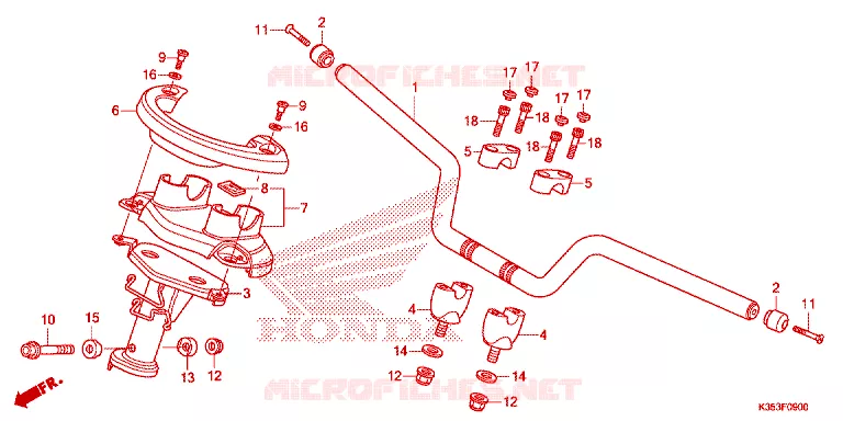 GUIDON - CARENAGE Honda SCOOTER 125 PCX 2017  WW125H