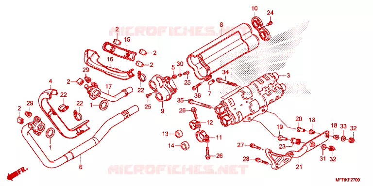 SILENCIEUX D'ECHAPPEMENT Honda MOTO 1300 VT 2025  VT1300CXAS
