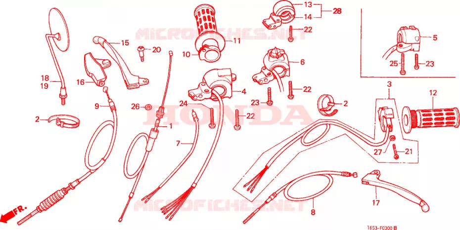 COMMUTATEUR/CABLE/LEVIER DE GUIDON(1) Honda MOTO 50 MONKEY 1979  Z50JZ_M