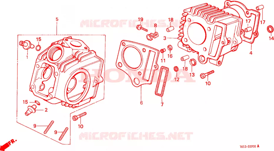 CYLINDRE - CULASSE Honda MOTO 50 MONKEY 1982  Z50JC_M