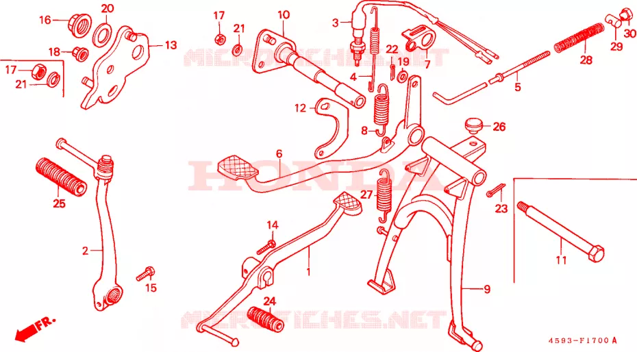 BEQUILLE - PEDALE  Honda MOTO 110 CT 1982  CT110C
