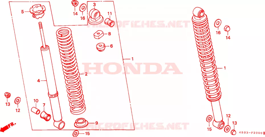 COUSSIN ARRIERE(1) Honda MOTO 110 CT 1995  CT110P