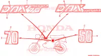 AUTOCOLLANTS pour Honda DAX 70 de 1994