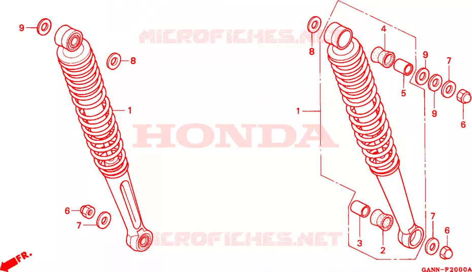 AMORTISSEUR ARRIERE Honda MOTO 70 DAX 1993  ST70N