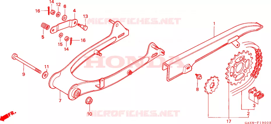 BRAS ARRIERE Honda MOTO 70 DAX 1992  ST70N