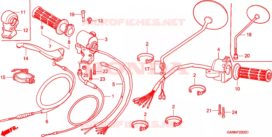LEVIER DE GUIDON - CABLE - COMMODO Honda MOTO 50 DAX 1992  ST50N