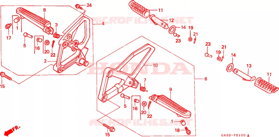 REPOSE PIED Honda MOTO 75 NSR 2000  NSR75Y