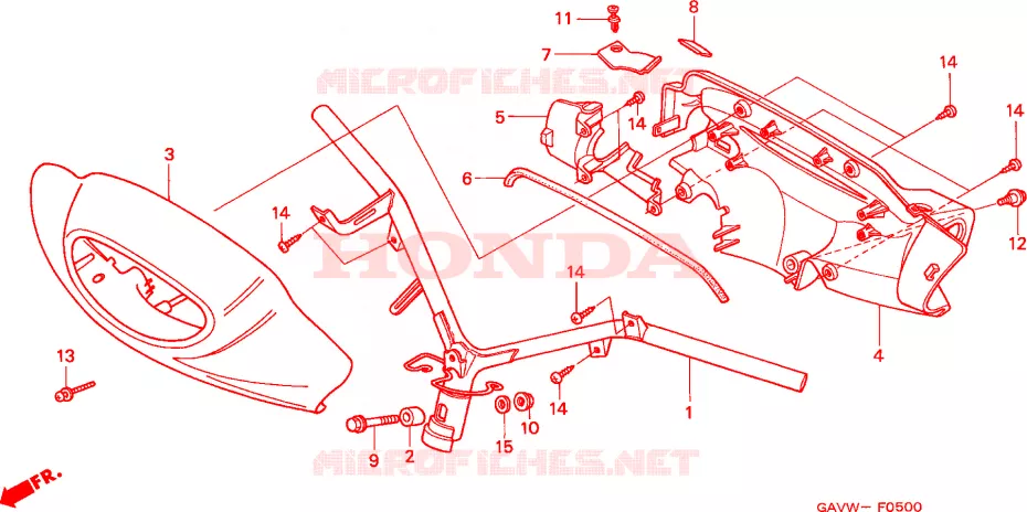 GUIDON - CARENAGE Honda SCOOTER 50 BALI 1997  SJ50V