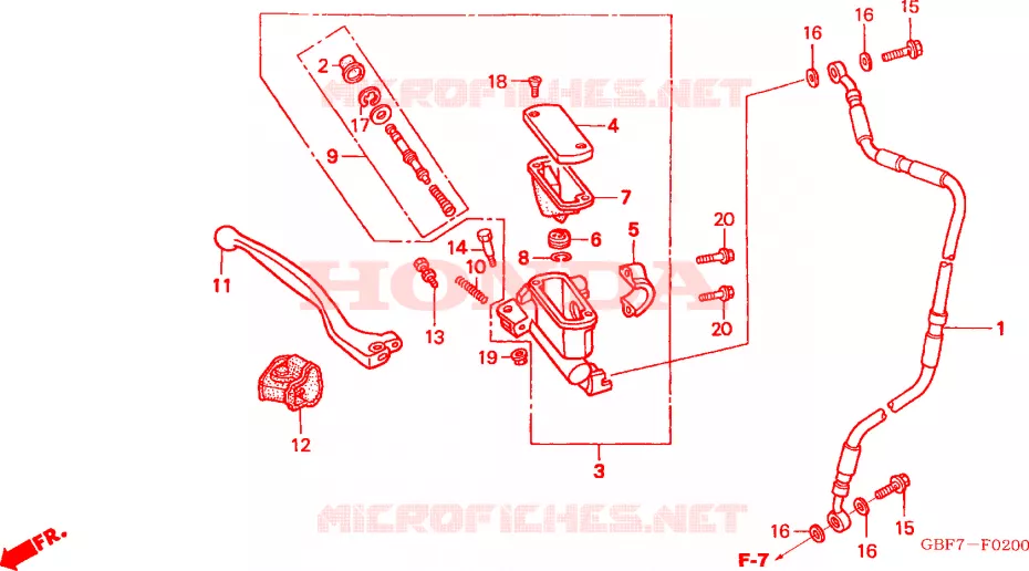 MAITRE CYLINDRE DE FREIN AVANT Honda MOTO 85 CR 2005  CR85R5