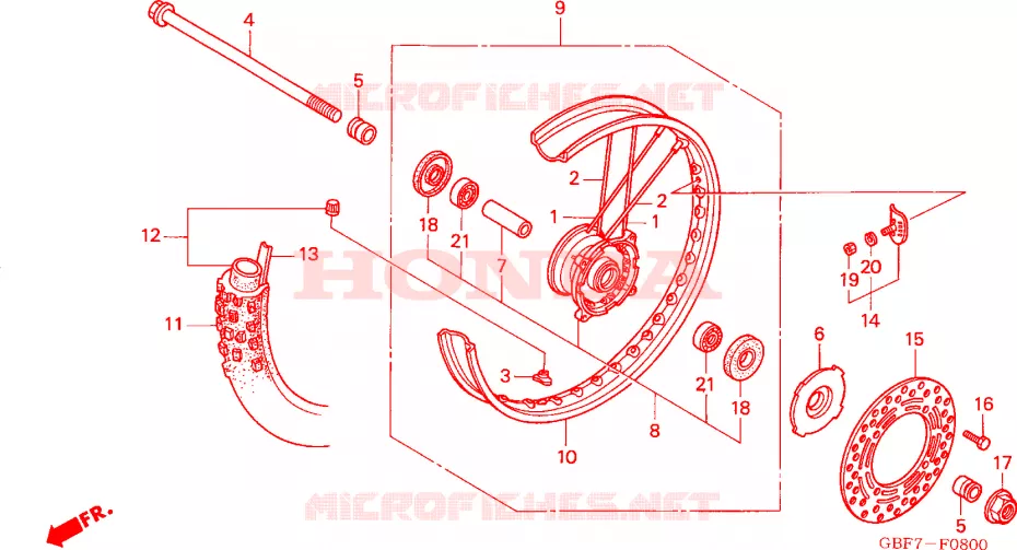 ROUE AVANT Honda MOTO 85 CR 2003  CR85RB3