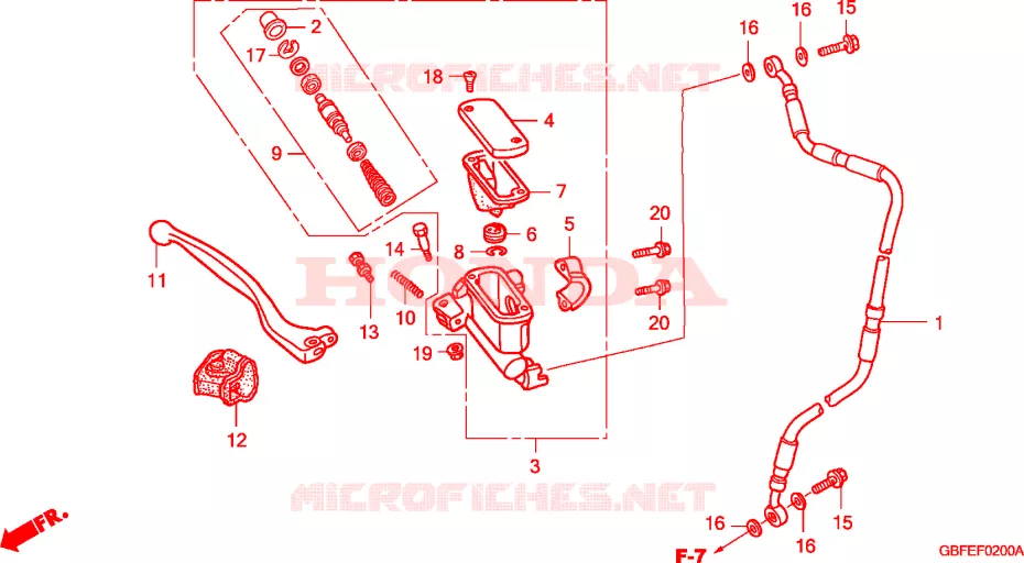MAITRE CYLINDRE DE FREIN AVANT Honda MOTO 85 CR 2006  CR85RB7