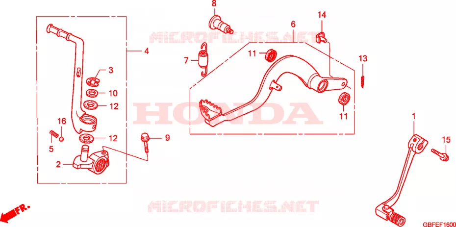 PEDALE Honda MOTO 85 CR 2007  CR85RB7