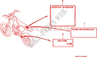 ETIQUETTE DE PRECAUTIONS pour Honda CR 80 R BIG WHEEL de 1998