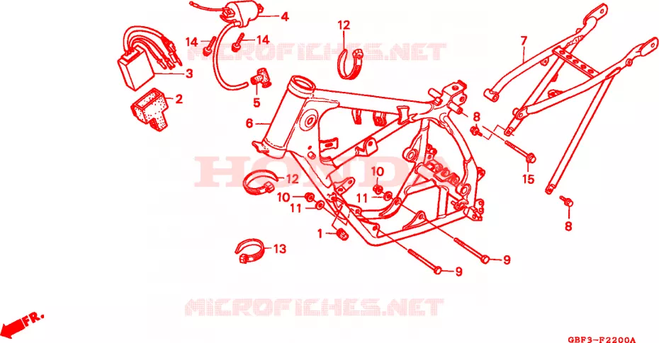 CADRE Honda MOTO 80 CR 1996  CR80RBT