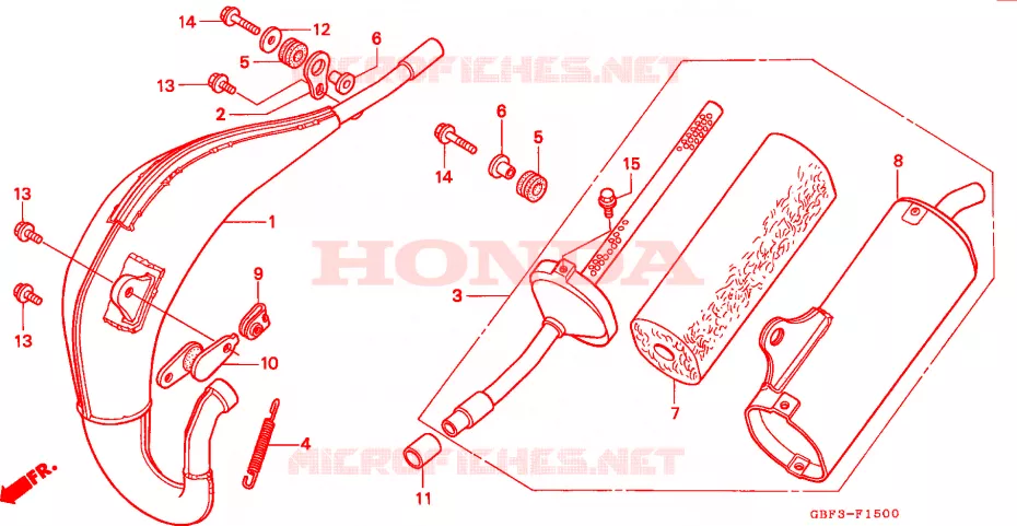 ECHAPPEMENT Honda MOTO 80 CR 1997  CR80RV