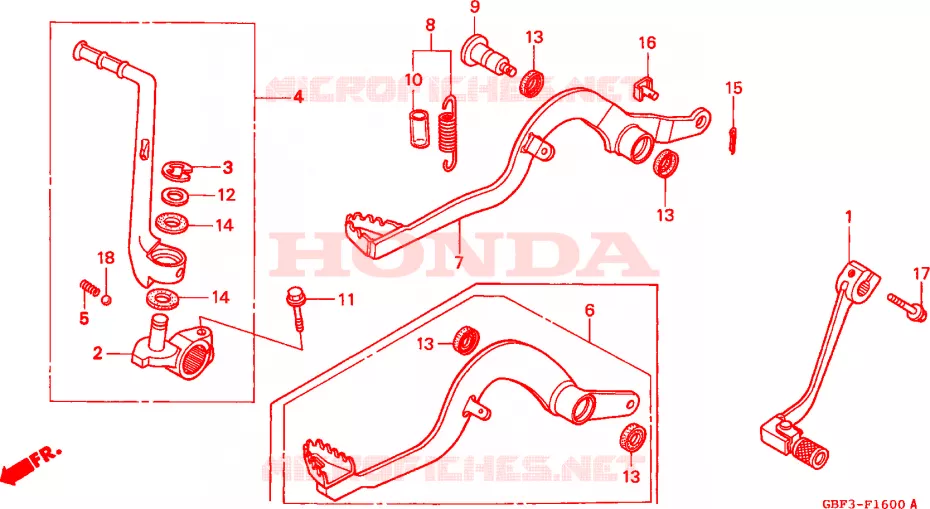 PEDALE - KICK Honda MOTO 80 CR 1996  CR80RT