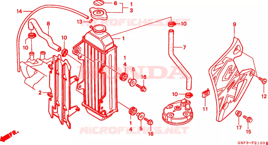 RADIATEUR Honda MOTO 80 CR 1999  CR80RBX