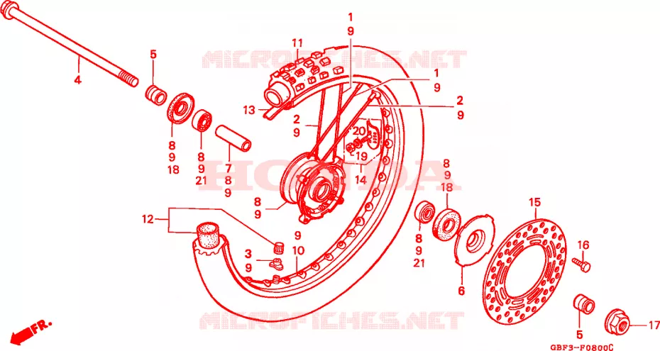 ROUE AVANT Honda MOTO 80 CR 1997  CR80RV