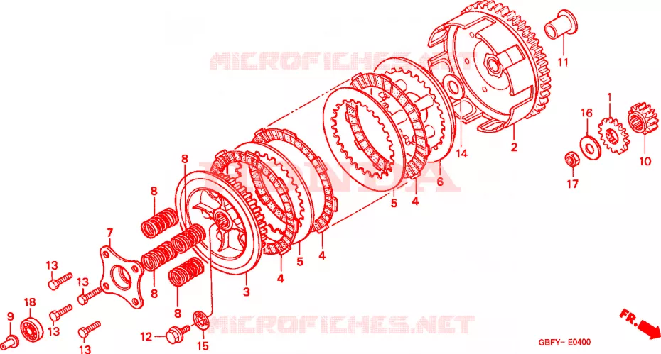 EMBRAYAGE Honda MOTO 80 CR 2002  CR80R2