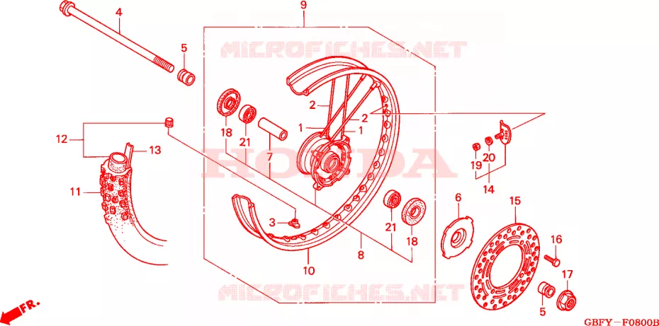 ROUE AVANT Honda MOTO 80 CR 2002  CR80R2