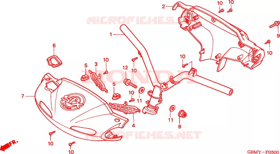 GUIDON - CARENAGE Honda SCOOTER 50 SFX 2001  SFX501