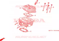 CYLINDRE   CULASSE pour Honda SCOOPY 50 de 1999