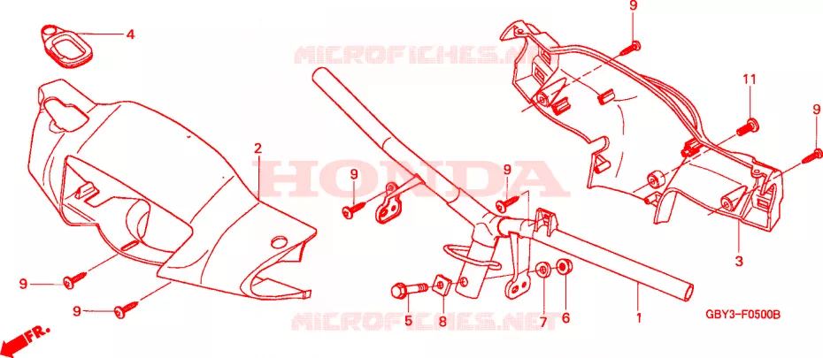 GUIDON - CARENAGE Honda SCOOTER 50 SCOOPY 2001  SH501