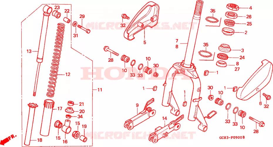 FOURCHE Honda SCOOTER 50 LEAD 1990  NH50MSL
