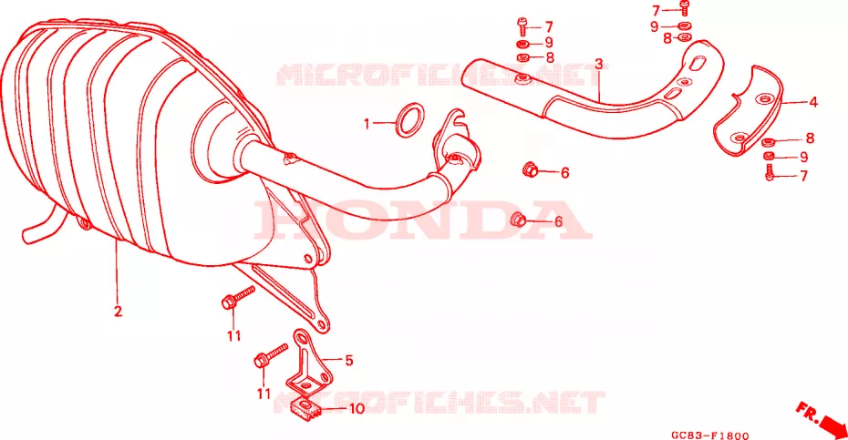 SILENCIEUX D'ECHAPPEMENT Honda SCOOTER 80 LEAD 1993  NH80MSP