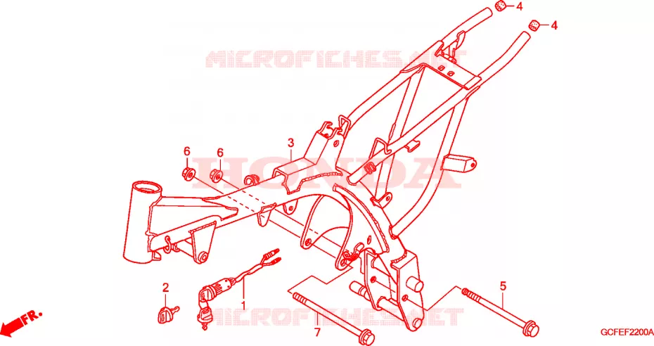 CADRE Honda MOTO 70 CRF 2005  CRF70F5