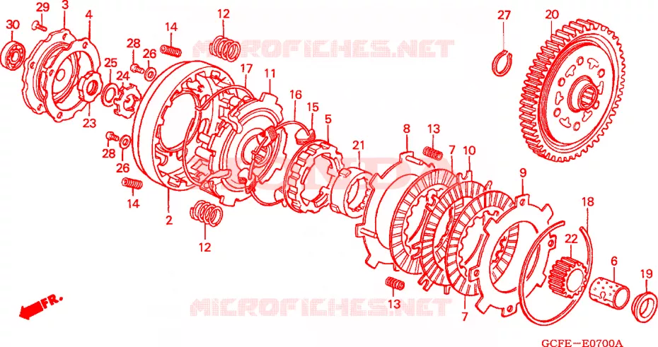 EMBRAYAGE Honda MOTO 70 CRF 2007  CRF70F7