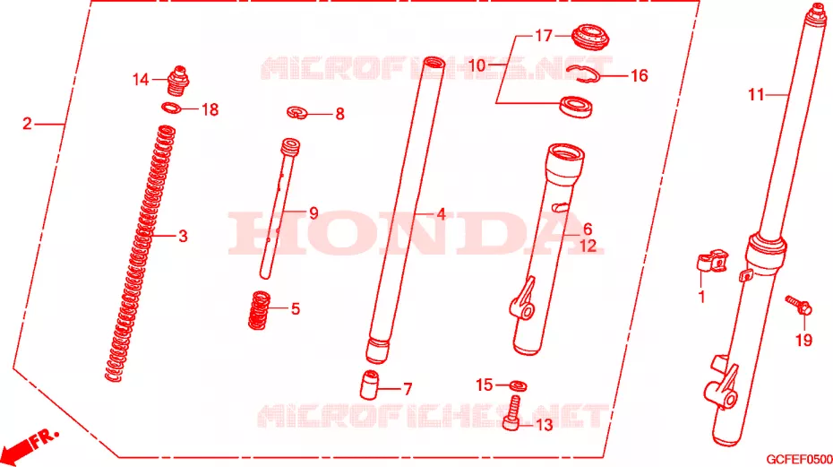 FOURCHE Honda MOTO 70 CRF 2005  CRF70F5