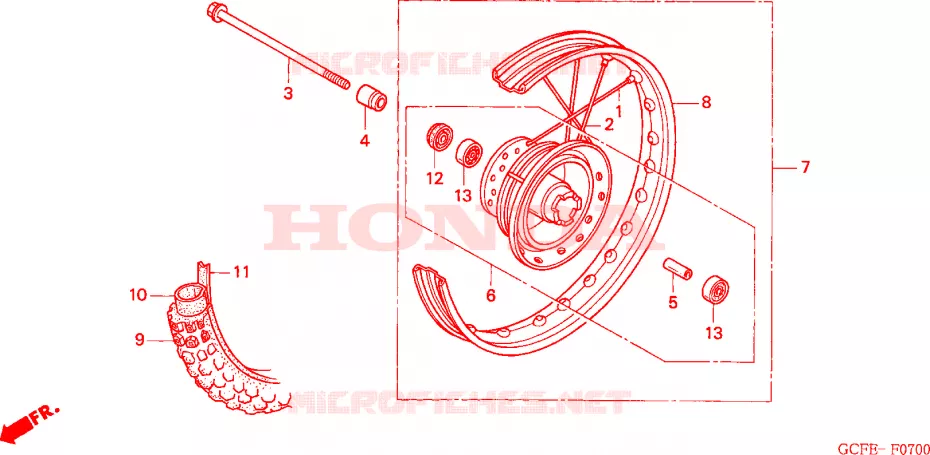 ROUE AVANT Honda MOTO 70 CRF 2010  CRF70FA