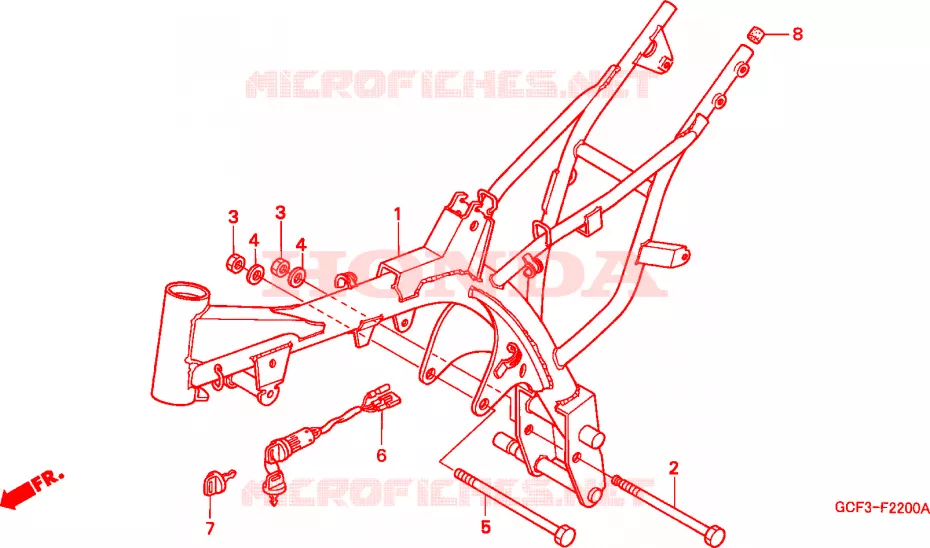 CADRE Honda MOTO 70 XR 2003  XR70R3