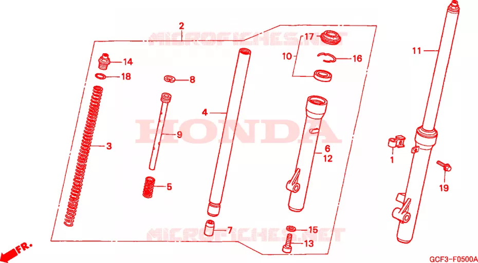 FOURCHE Honda MOTO 70 XR 2001  XR70R1