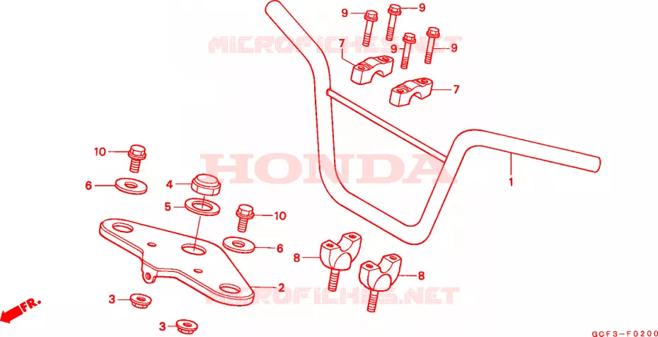 GUIDON - TE DE FOURCHE Honda MOTO 70 XR 2003  XR70R3