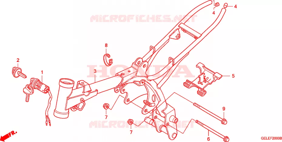 CADRE Honda MOTO 50 CRF 2007  CRF50F7