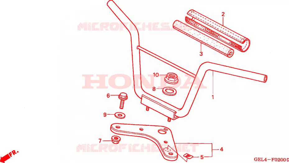 GUIDON - TE DE FOURCHE Honda MOTO 50 XR 2003  XR50R3