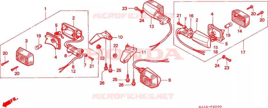 CLIGNOTANT Honda SCOOTER 75 SH 1987  SH75H