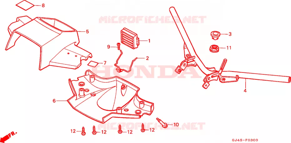 GUIDON - CARENAGE Honda SCOOTER 75 SH 1994  SH75DP