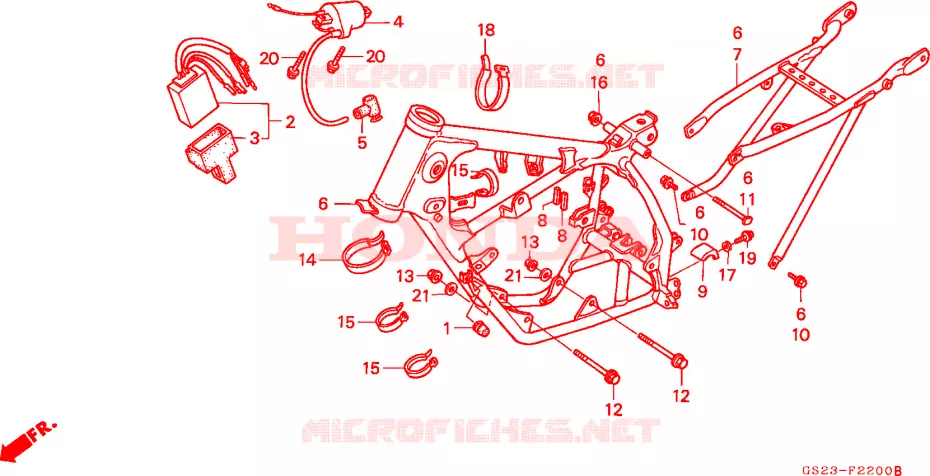CADRE - BOBINE D'ALLUMAGE Honda MOTO 80 CR 1992  CR80RN