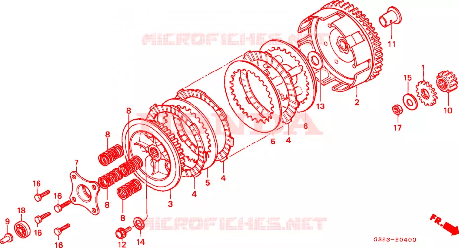 EMBRAYAGE Honda MOTO 80 CR 1995  CR80RS