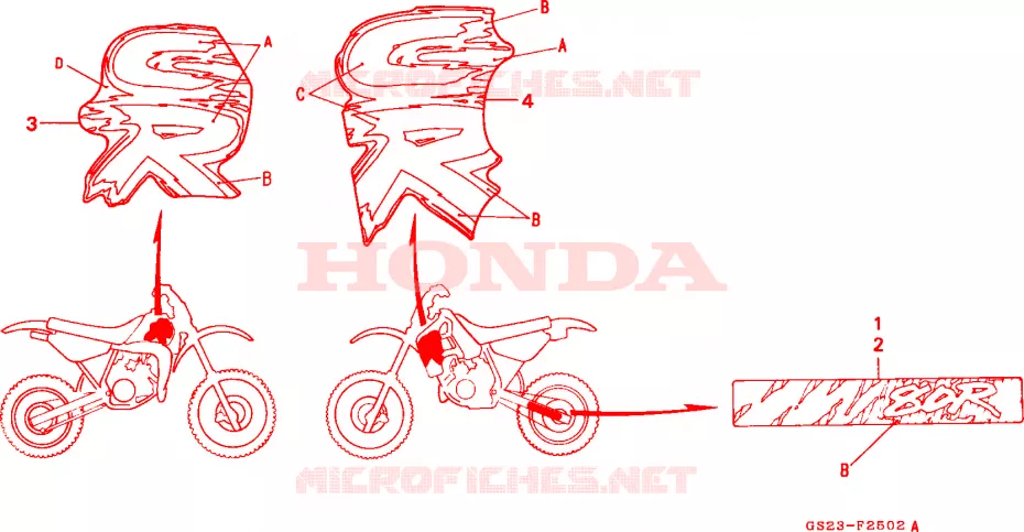 MARQUE(CR80RN) Honda MOTO 80 CR 1992  CR80RN