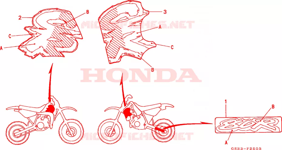 MARQUE(CR80RP) Honda MOTO 80 CR 1993  CR80RP