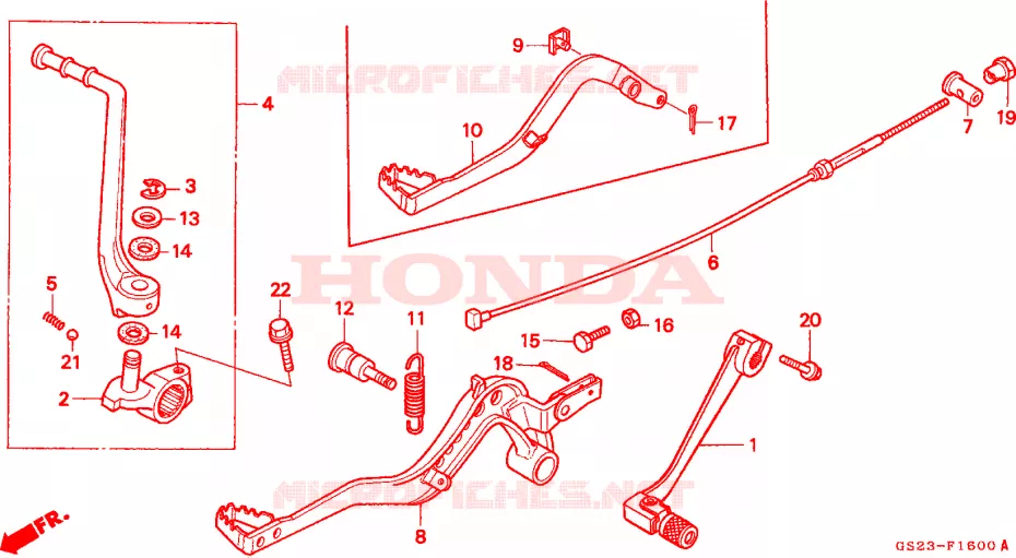PEDALE - KICK Honda MOTO 80 CR 1991  CR80RM