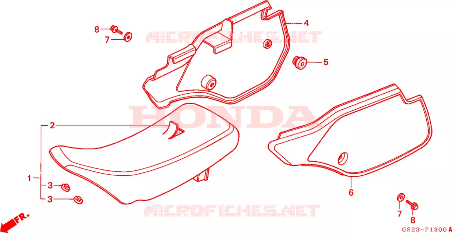SELLE - CARENAGE Honda MOTO 80 CR 1992  CR80RN