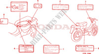 ETIQUETTE DE PRECAUTIONS pour Honda WALLAROO 50 MOPED self starter de 2001